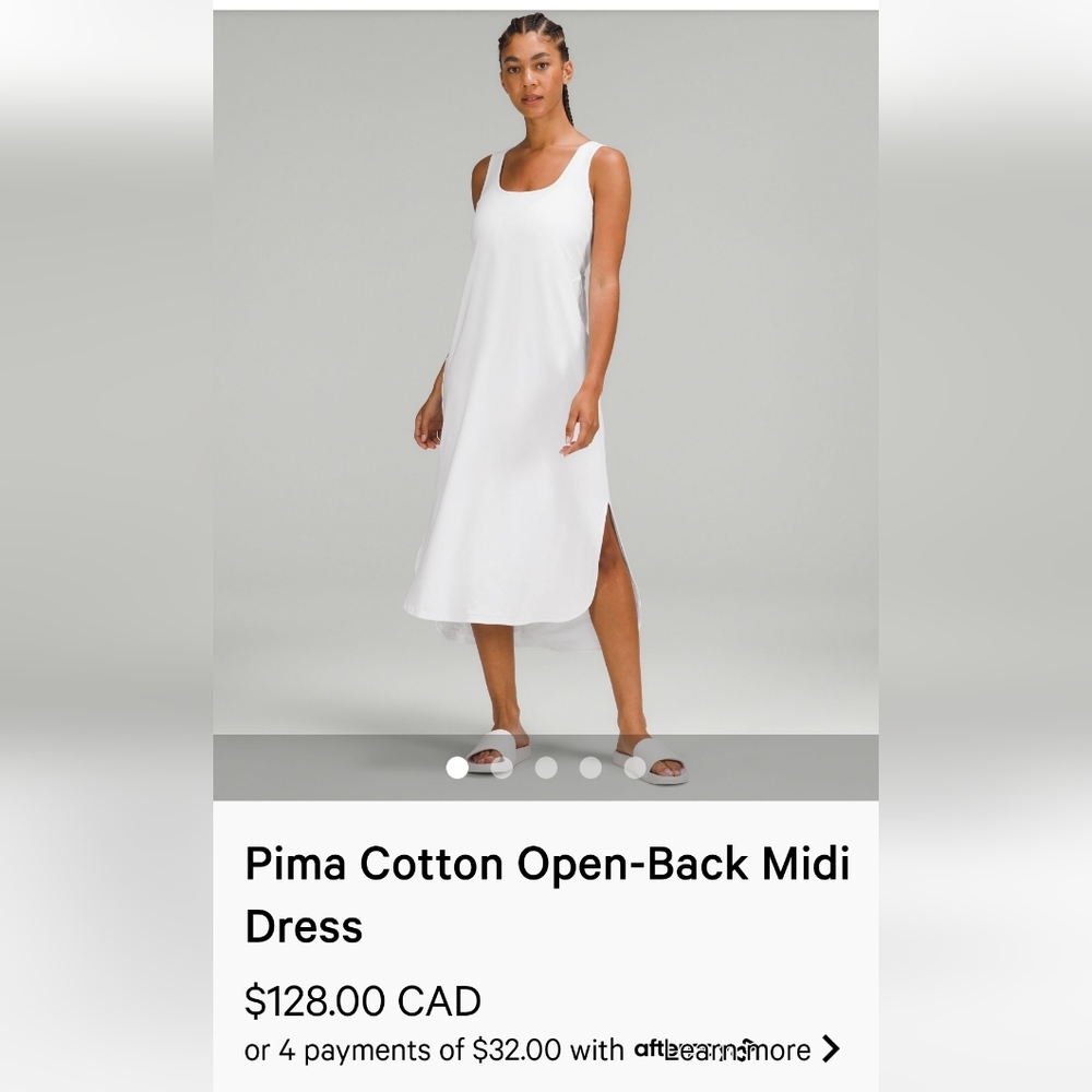 Pima cotton open back midi dress sz 6 white - Picture 8 of 8